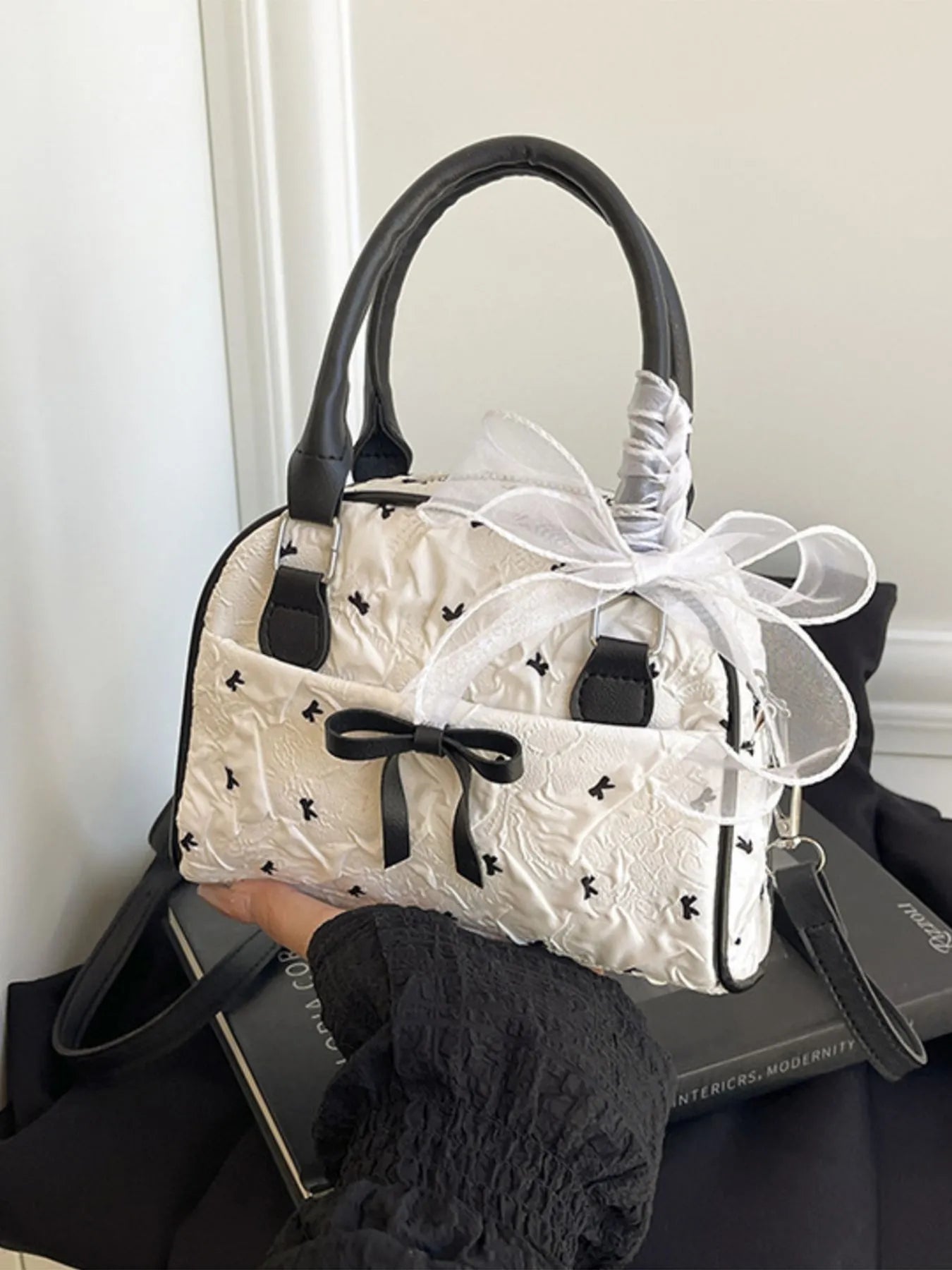 Ruched Bow Crossbody Bag Trendsi