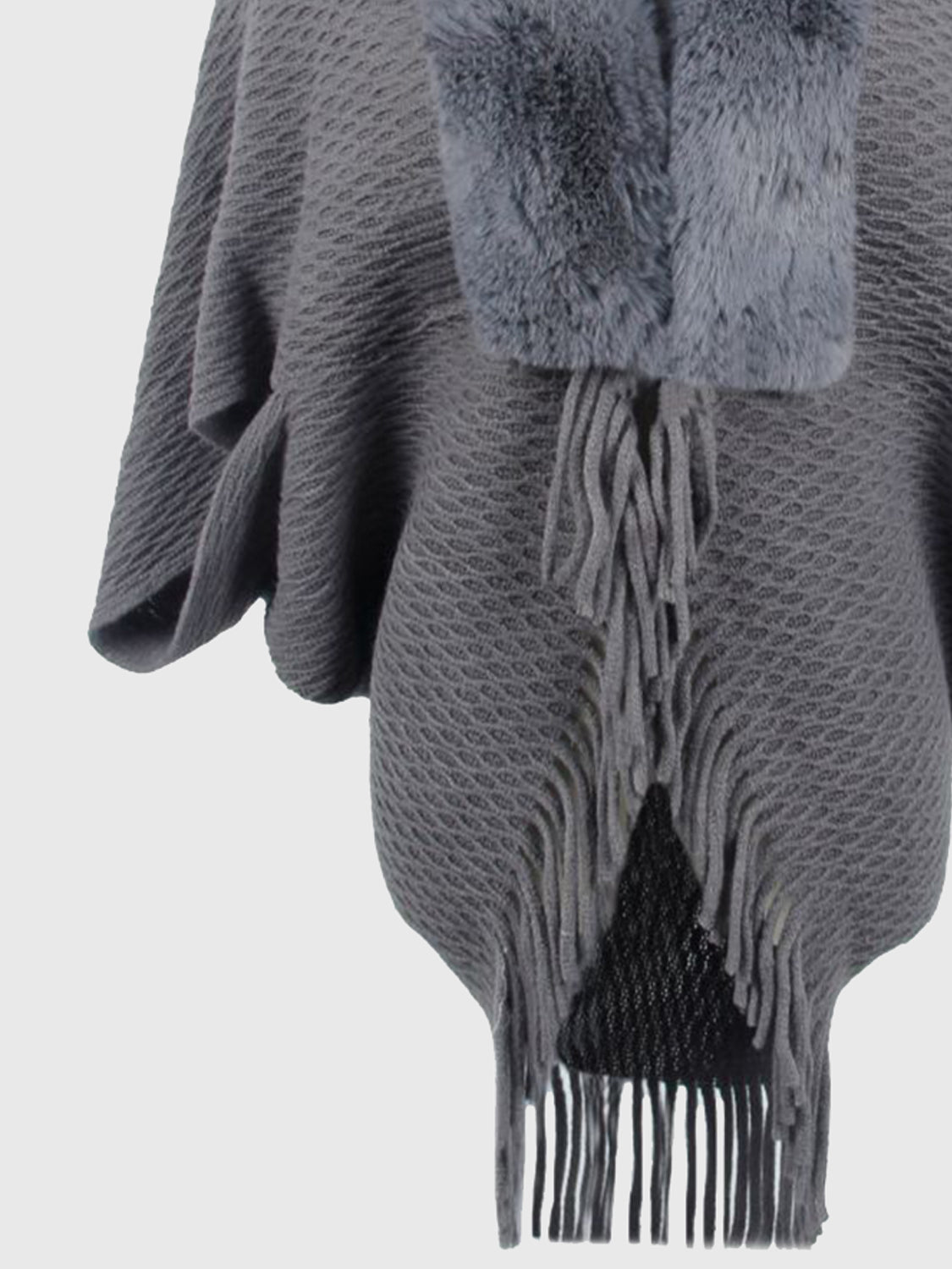 NicholesGifts Women Open Front Fringe Hem Poncho NicholesGifts
