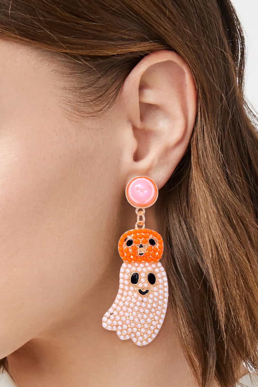 Women Halloween Ghost Shape Dangle Earrings NicholesGifts