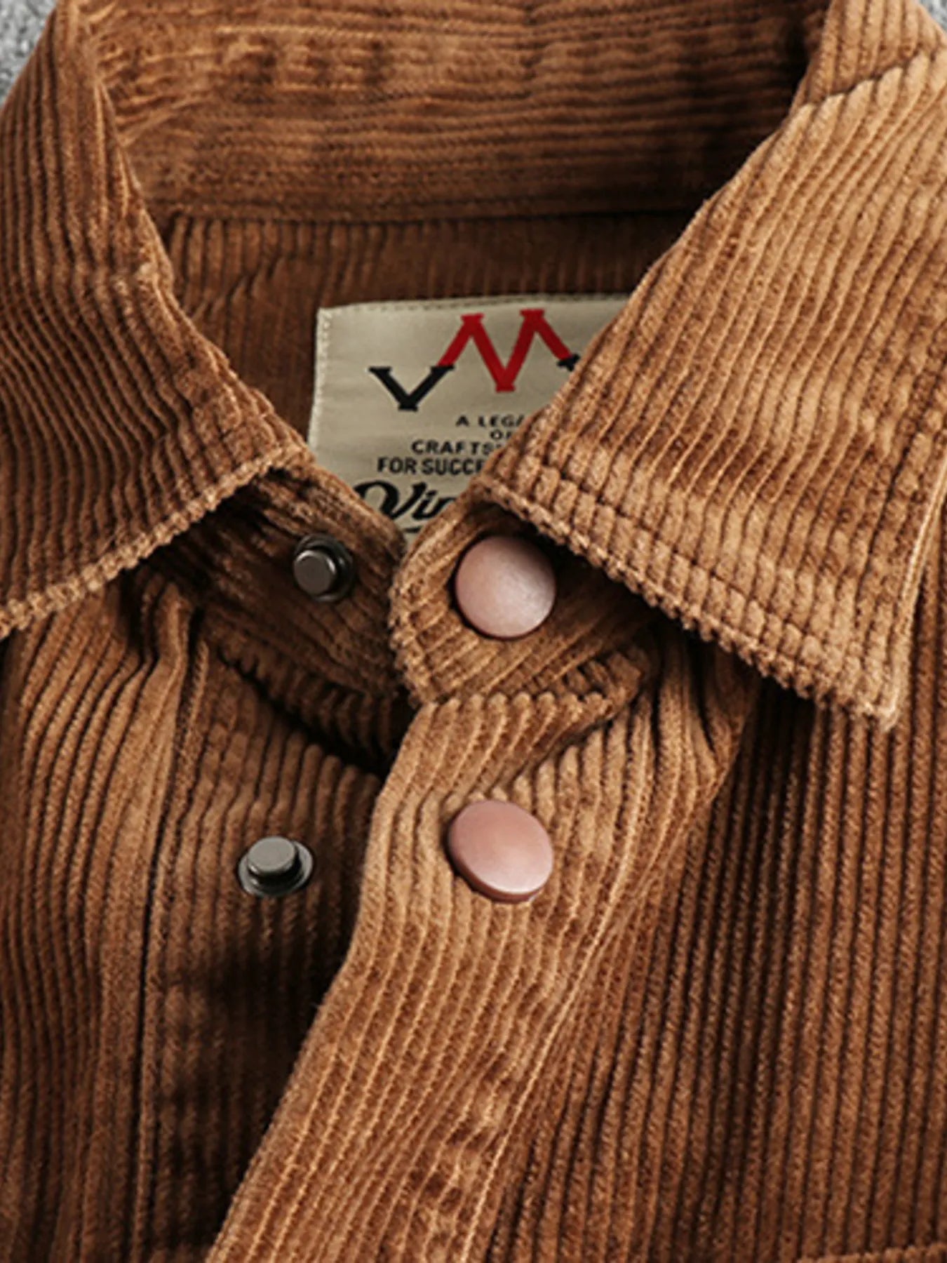 Men's Plus Size Corduroy Button Up Long Sleeve Jacket Trendsi