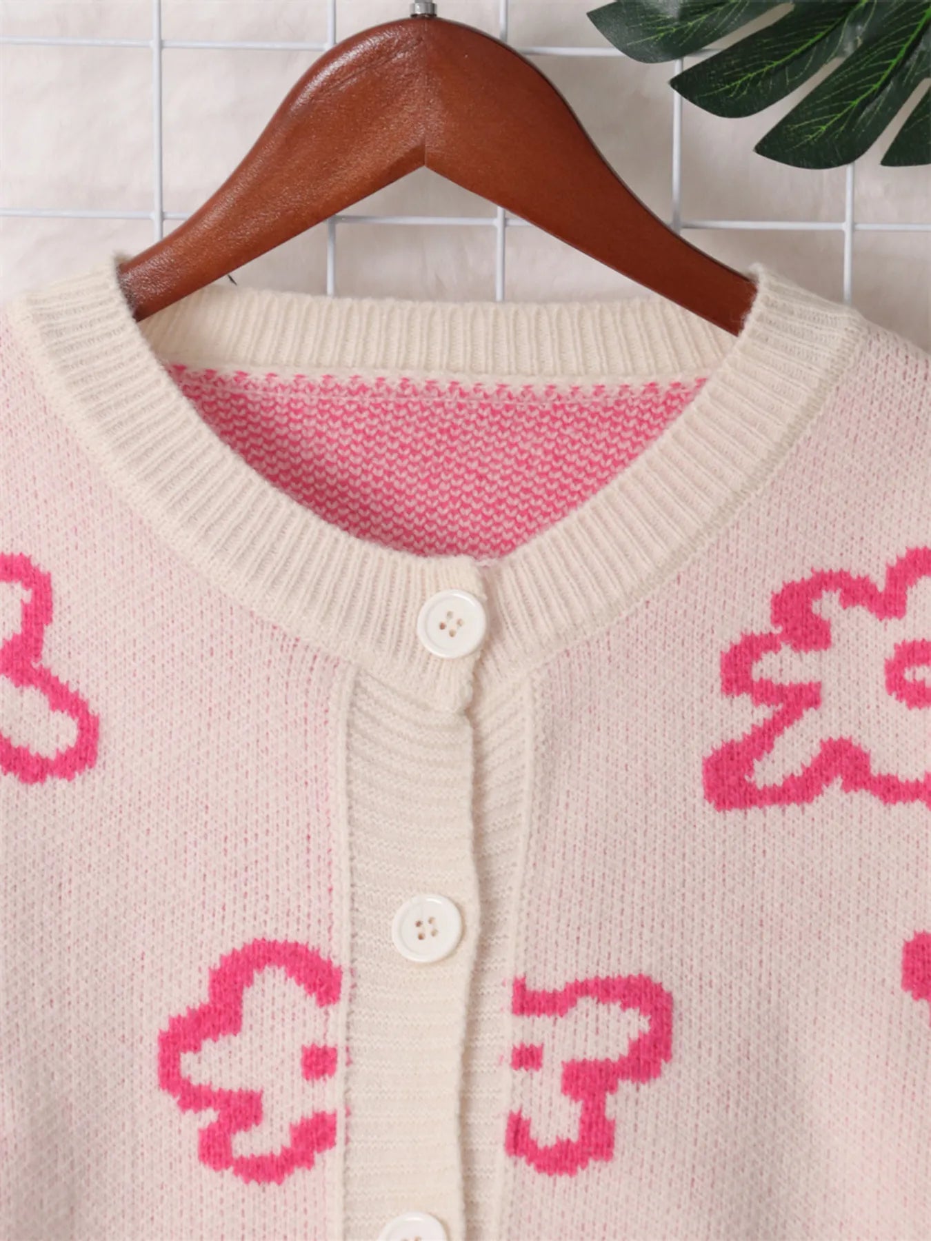 Floral Pattern Button-Up Cardigan