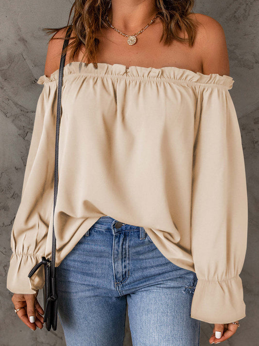 Off-Shoulder Flounce Sleeve Blouse NicholesGifts