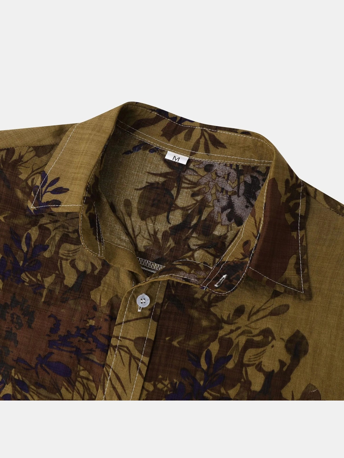 Men's Plus Size Printed Short Sleeve Button Down Casual Shirt Trendsi