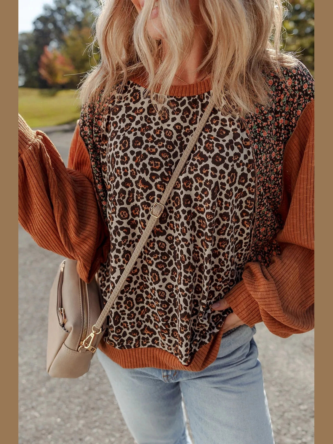 Leopard Print Long Sleeve Sweatshirt