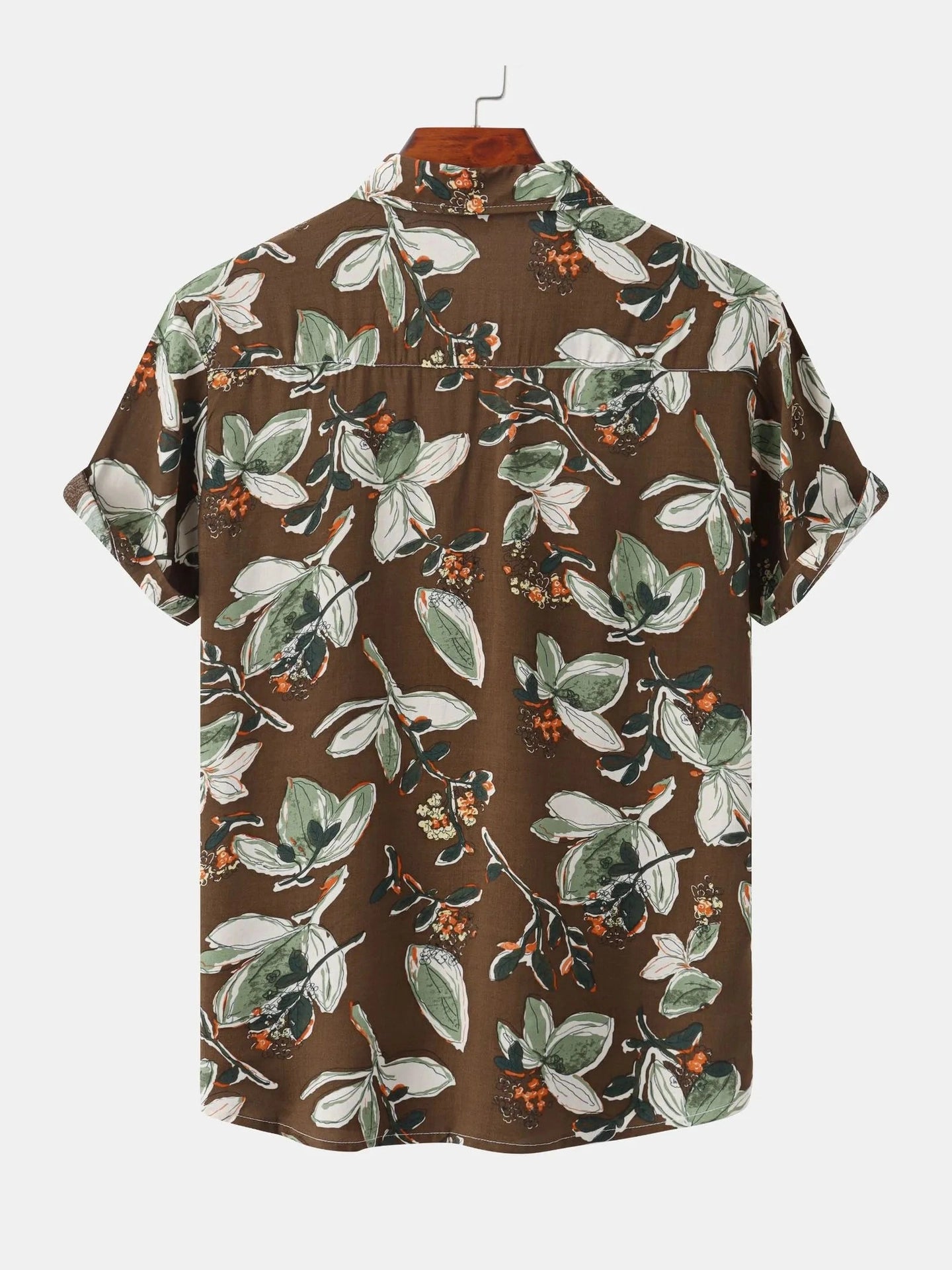 Men's Plus Size Floral Print Short Sleeve Button-Up Shirt NicholesGifts