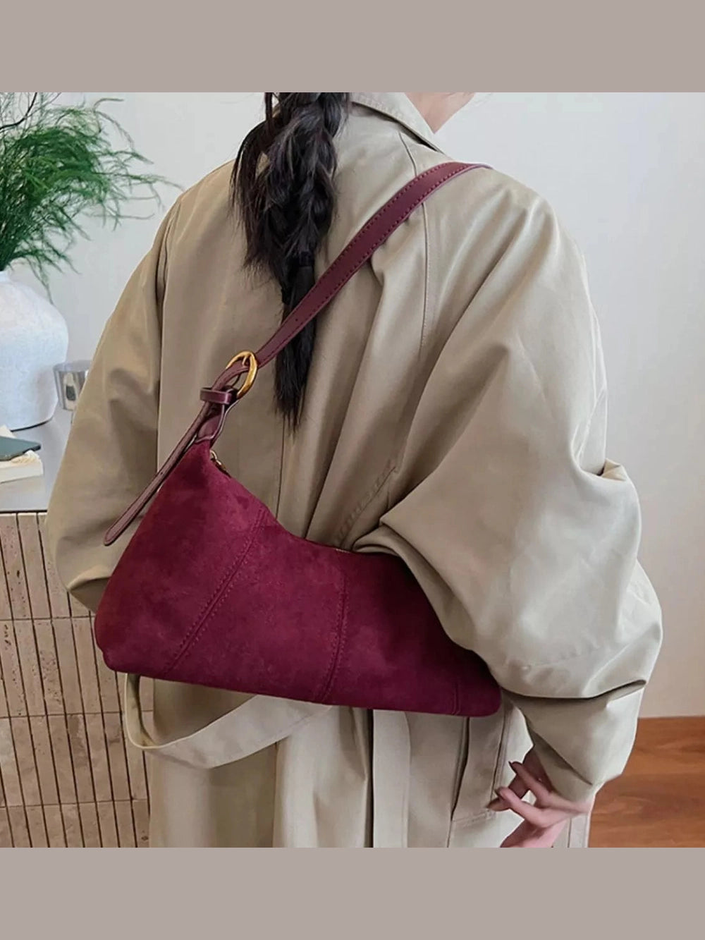 Lightweight Solid Color Shoulder Bag nicholesgifts