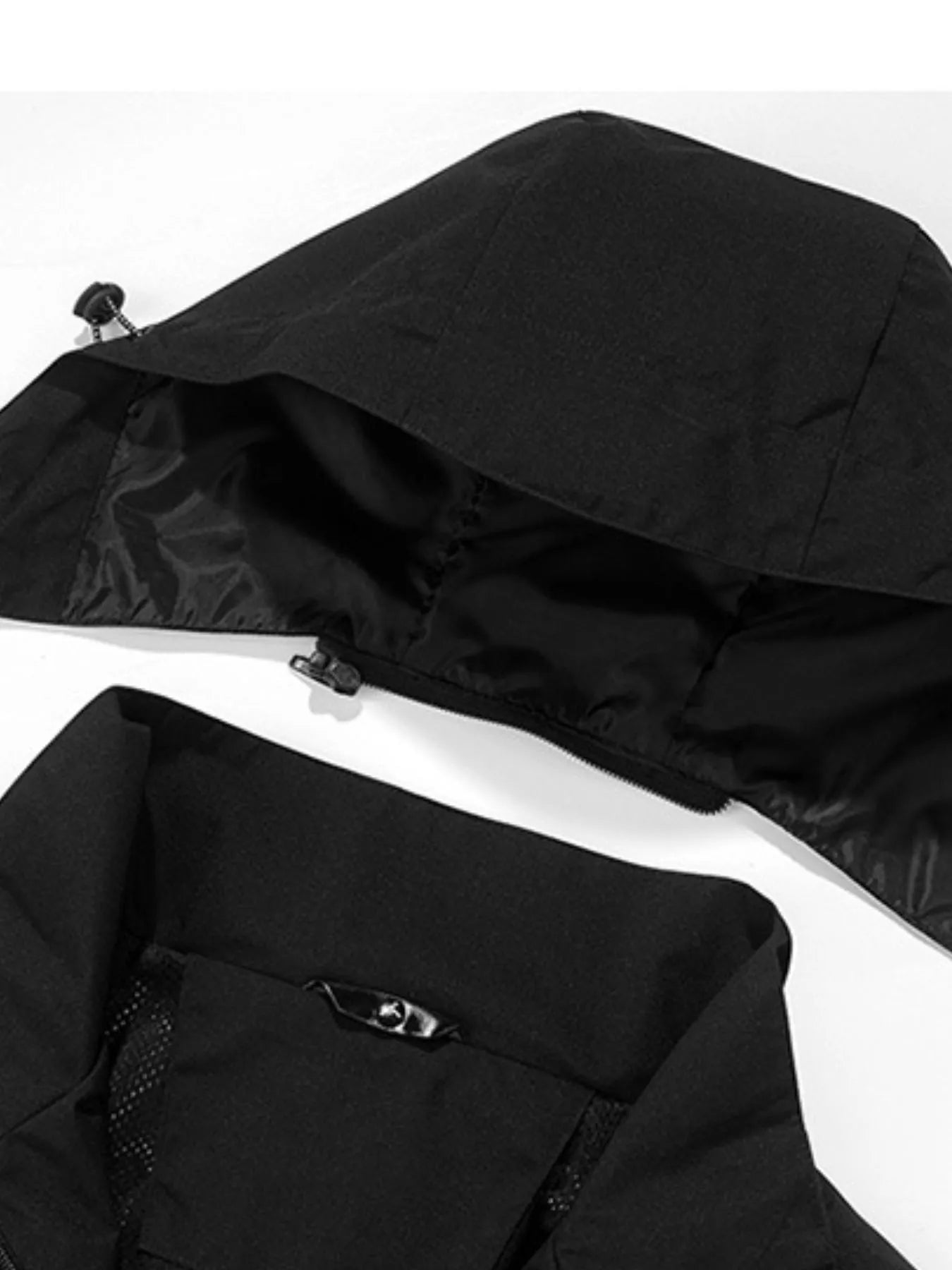 Men's Full Size Long Sleeve Hooded Windbreaker Jacket Plus Size Trendsi