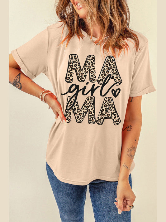MAMA GIRL Round Neck Short Sleeve T-Shirt