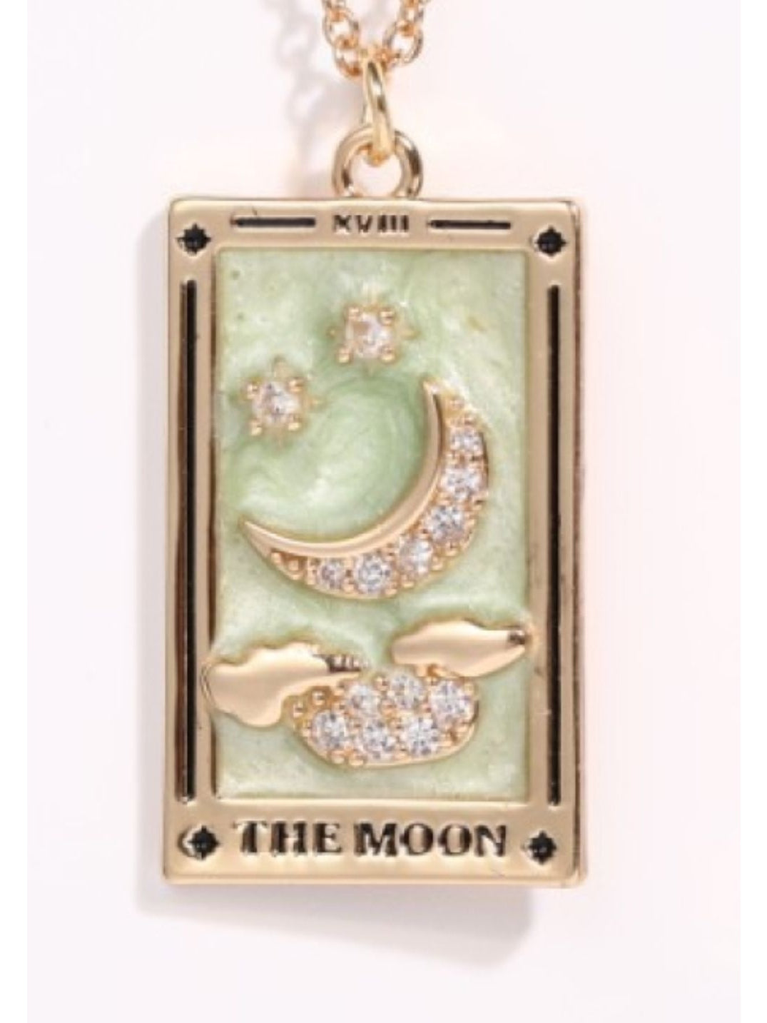 Women Tarot Card Pendant Stainless Steel Necklace