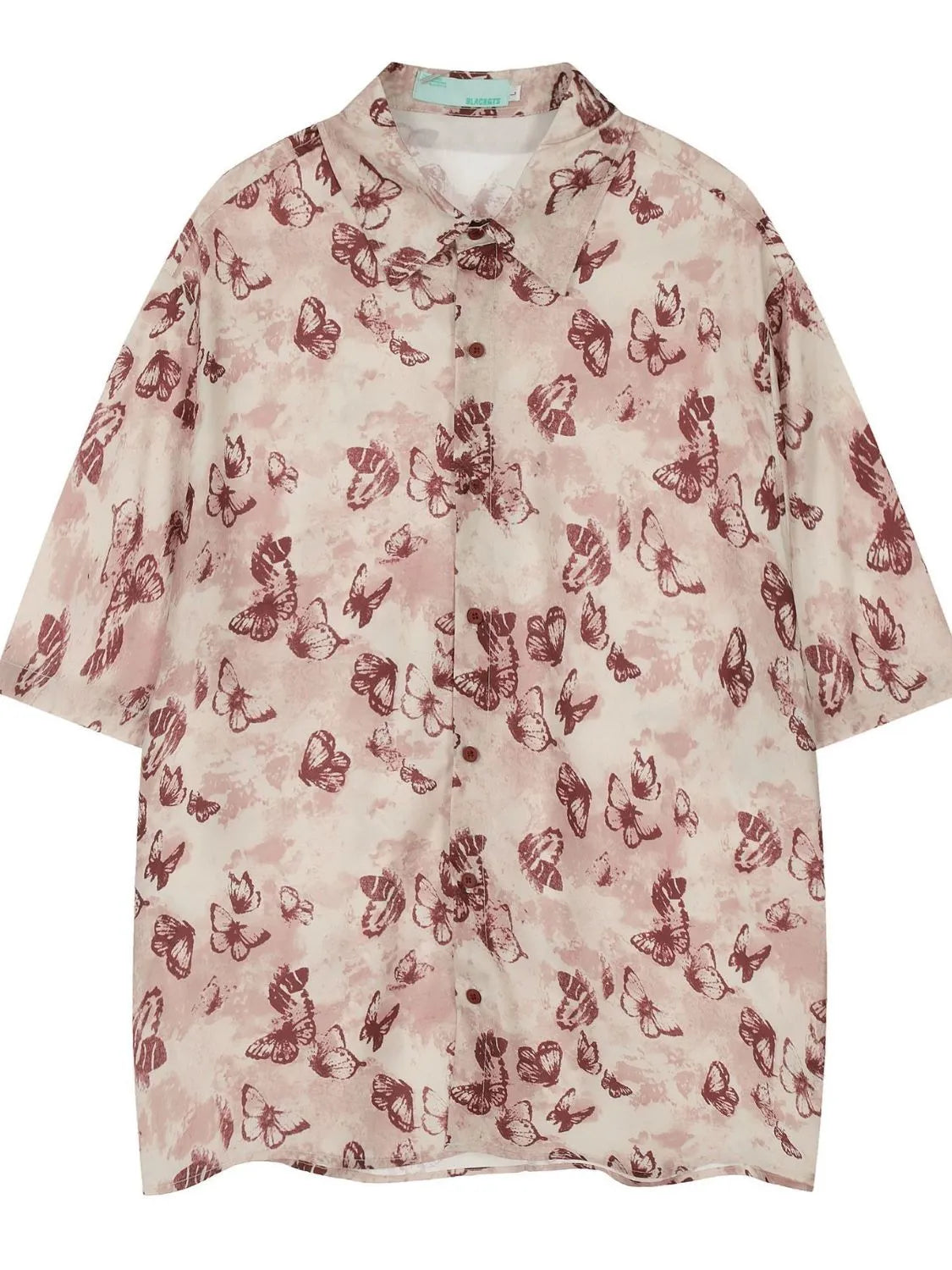 Men's Printed Oversized Short Sleeve Shirt Trendsi