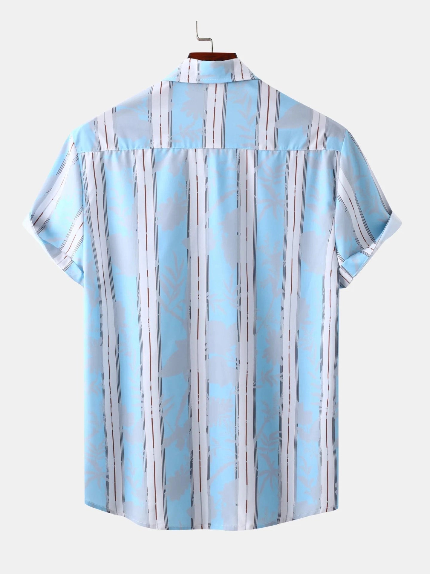 Men's Plus Size Casual Striped Short Sleeve Button-Up Shirt Trendsi