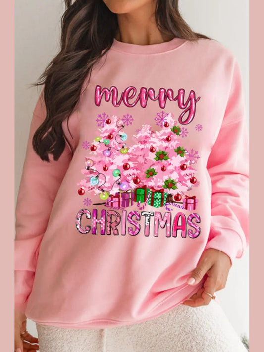 NicholesGifts Women MERRY CHRISTMAS Long Sleeve Sweatshirt NicholesGifts