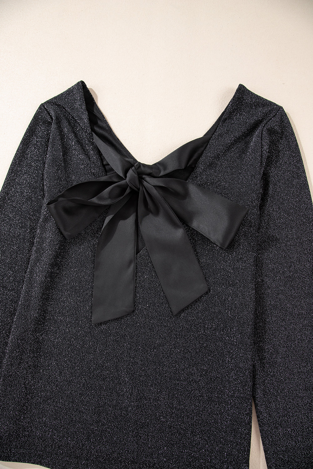 NicholesGifts Women Bowknot V-Neck Long Sleeve Blouse NicholesGifts