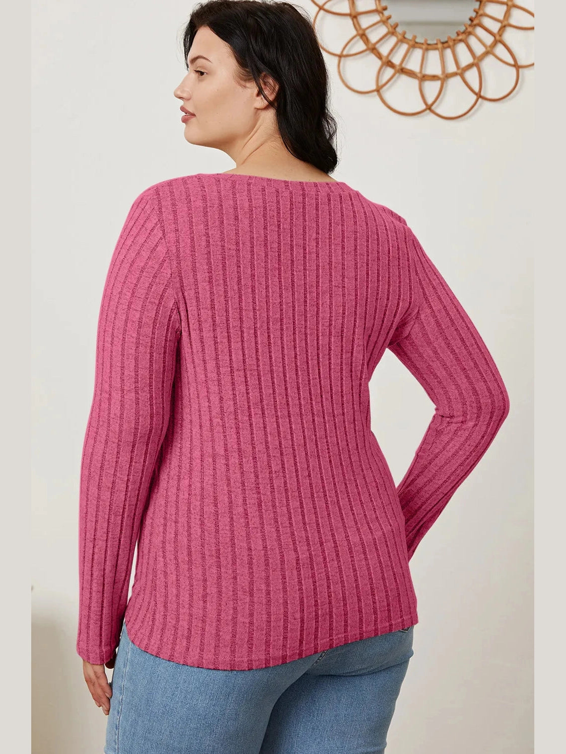 Basic Bae Full Size Ribbed V-Neck Long Sleeve T-Shirt nicholesgifts