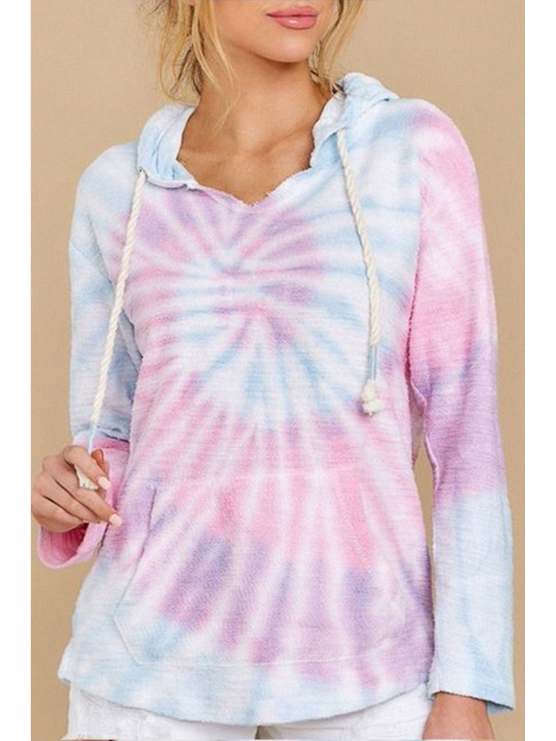 NicholesGifts Women Drawstring Tie-Dye Long Sleeve Hoodie NicholesGifts