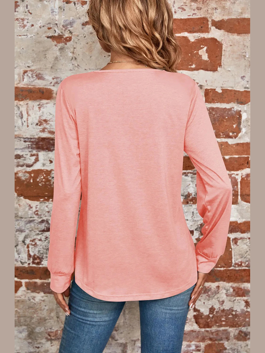 Ruched Square Neck Long Sleeve T-Shirt NicholesGifts