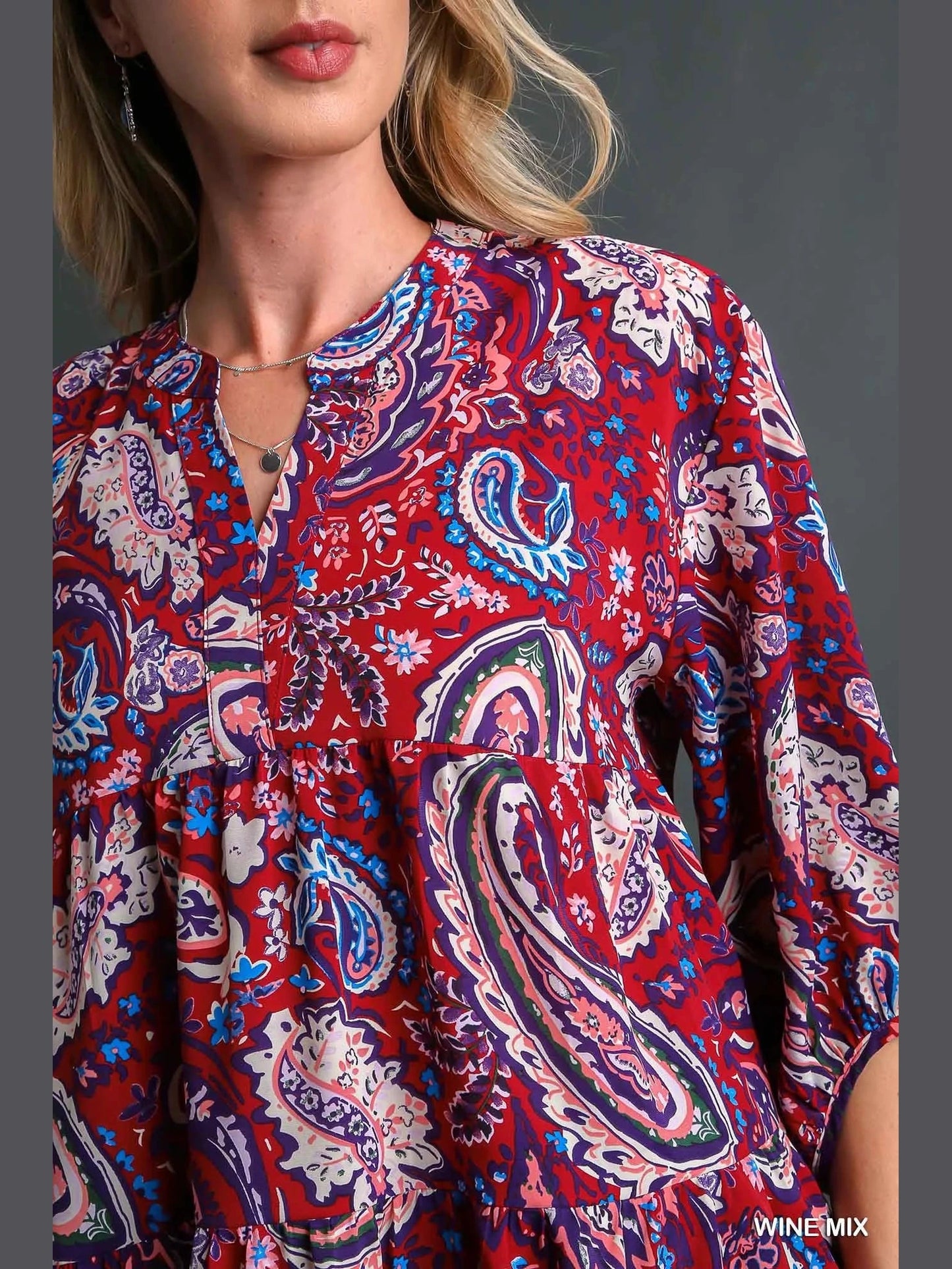Umgee Mix Paisley Boho Tunic Blouse NicholesGifts