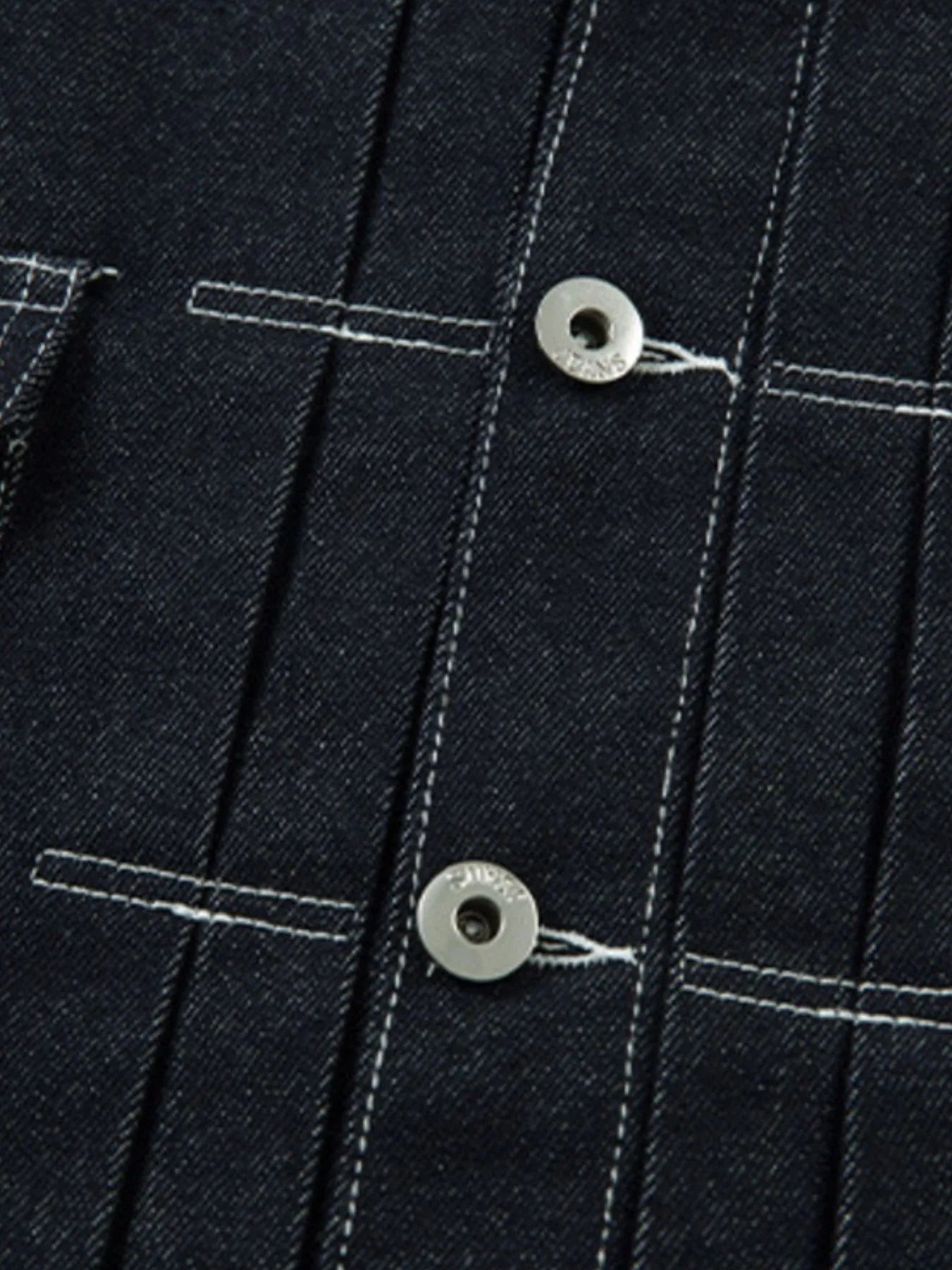 Men's Contrast Stitching Button Up Denim Jacket Trendsi
