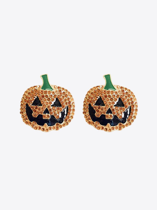 Demon Pumpkin Rhinestone Alloy Earrings Trendsi