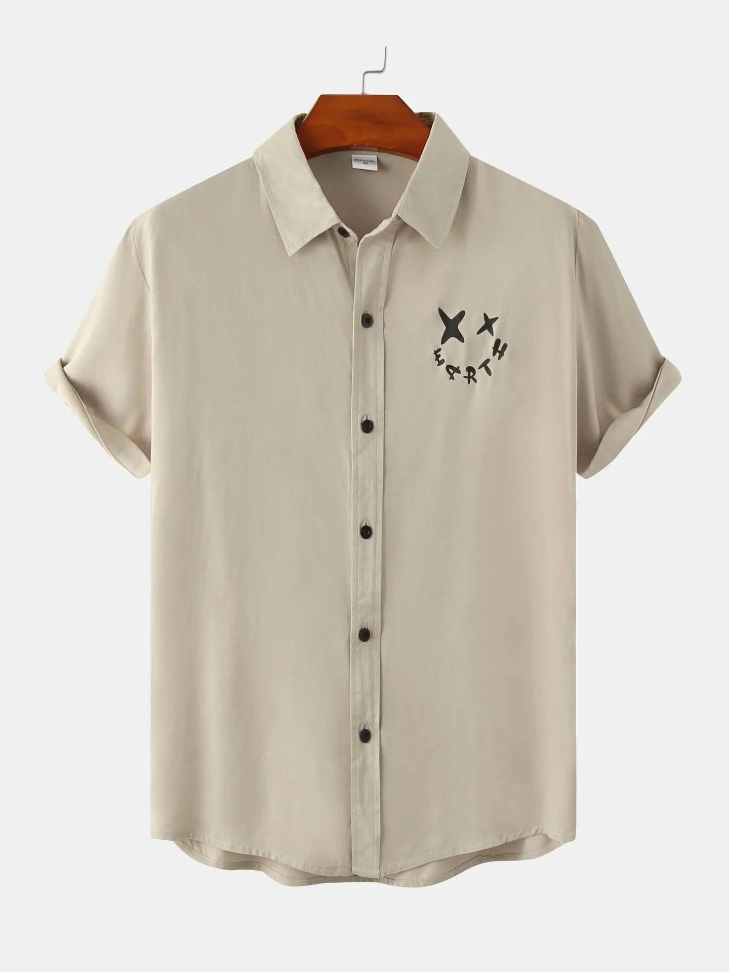 Men's Plus Size Casual Short Sleeve Button Down Shirt Trendsi