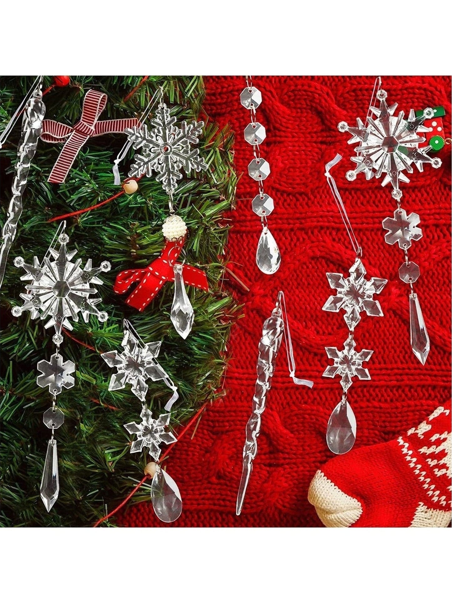 10-Piece Acrylic Icicle Ornaments