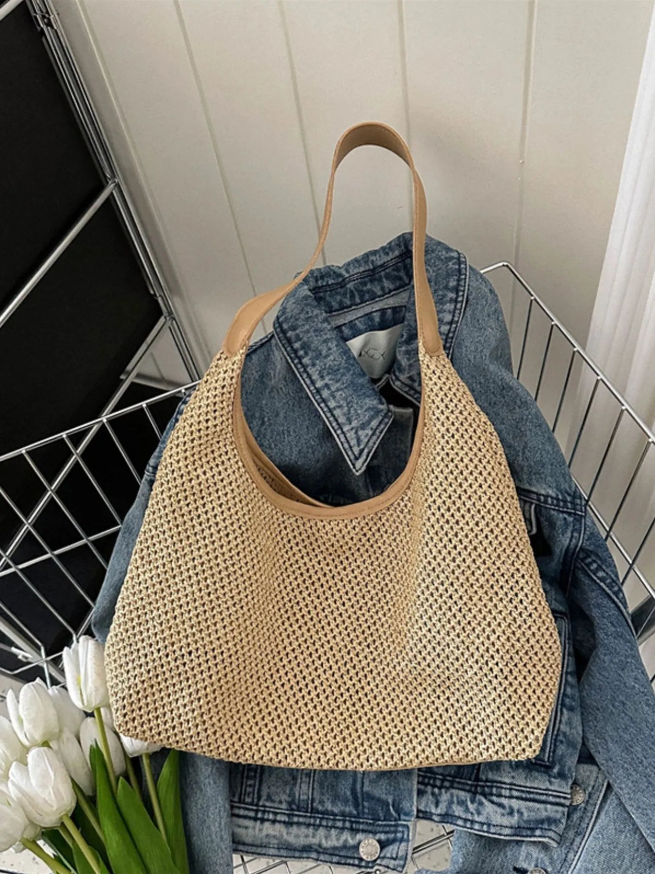 Woven Straw Shoulder Bag Trendsi