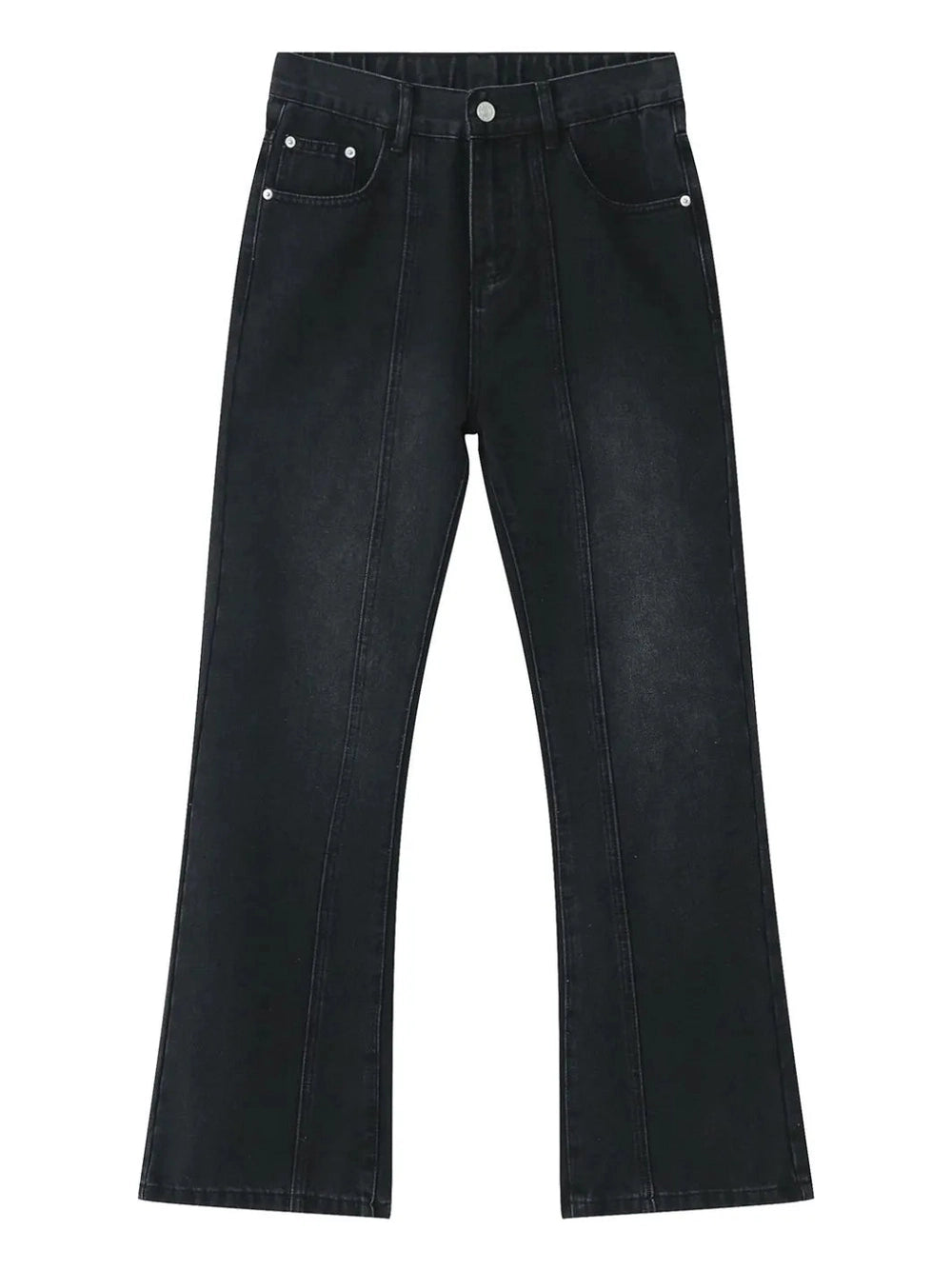 Casual Mid-Rise Elasticated Waistband Jeans Trendsi