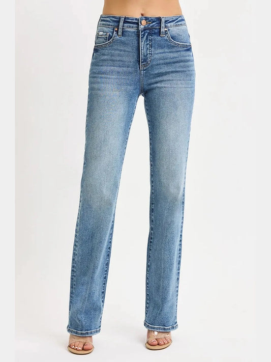 RISEN Full Size Tummy Control High Rise Straight Jeans Plus Size NicholesGifts