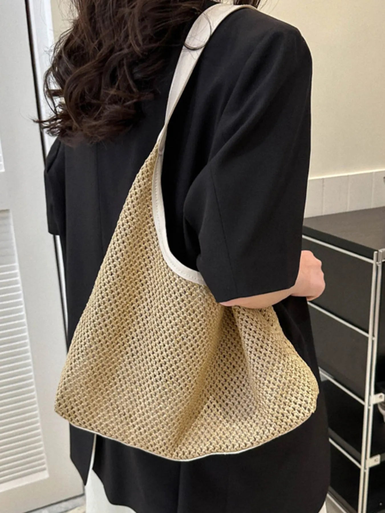 Woven Straw Shoulder Bag Trendsi