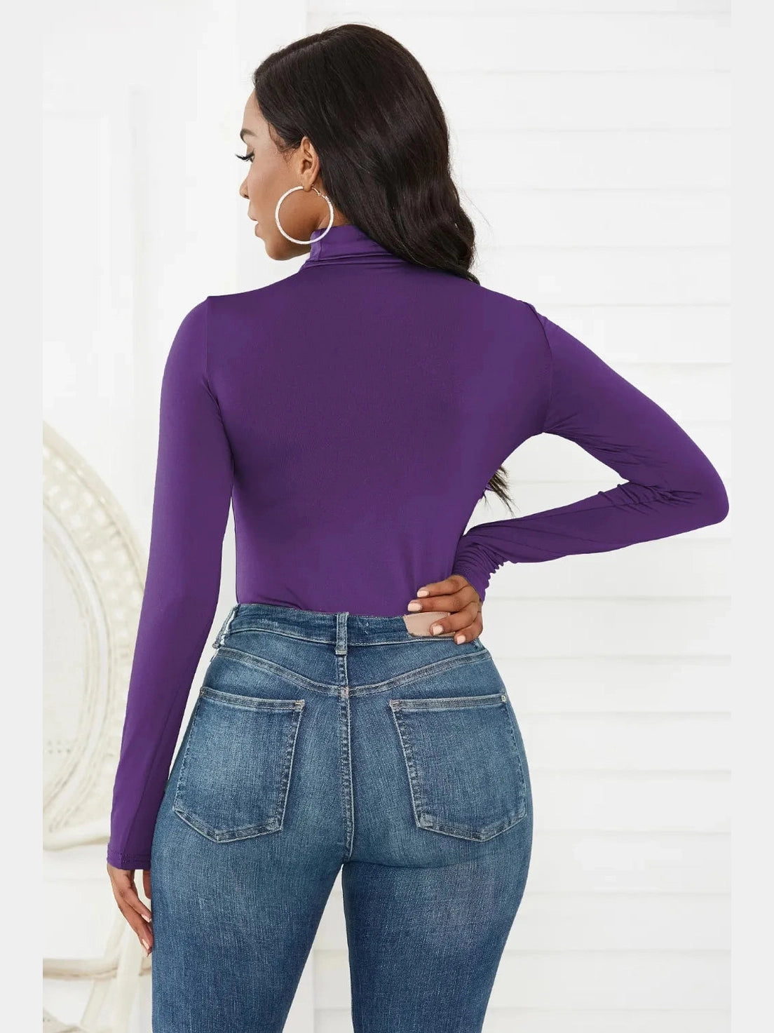 Turtleneck Long Sleeve Bodysuit nicholesgifts