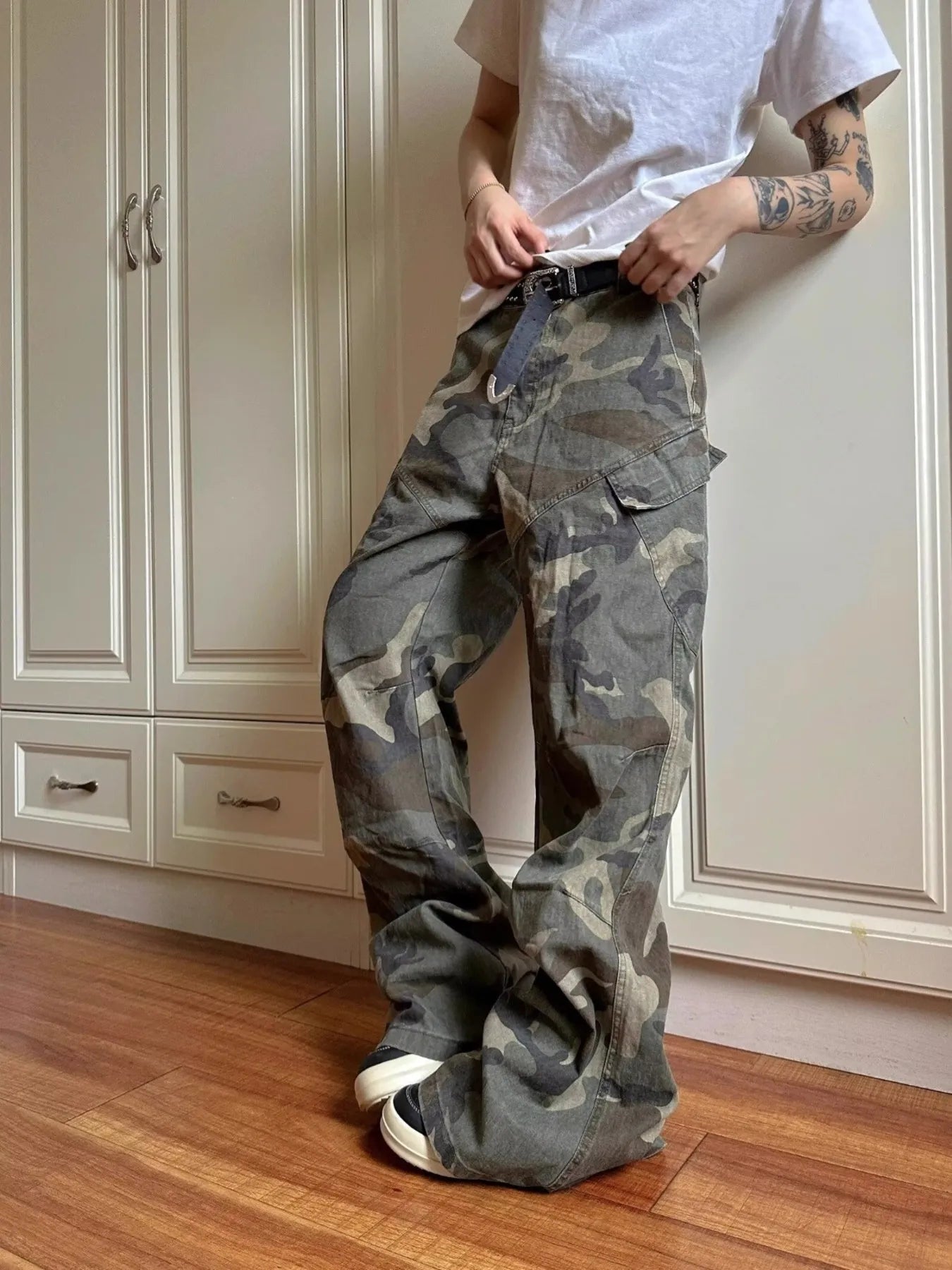 Men's Full Size Camouflage Cargo Jeans Plus Size