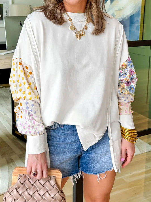 Floral Print Long Sleeve Sweatshirt