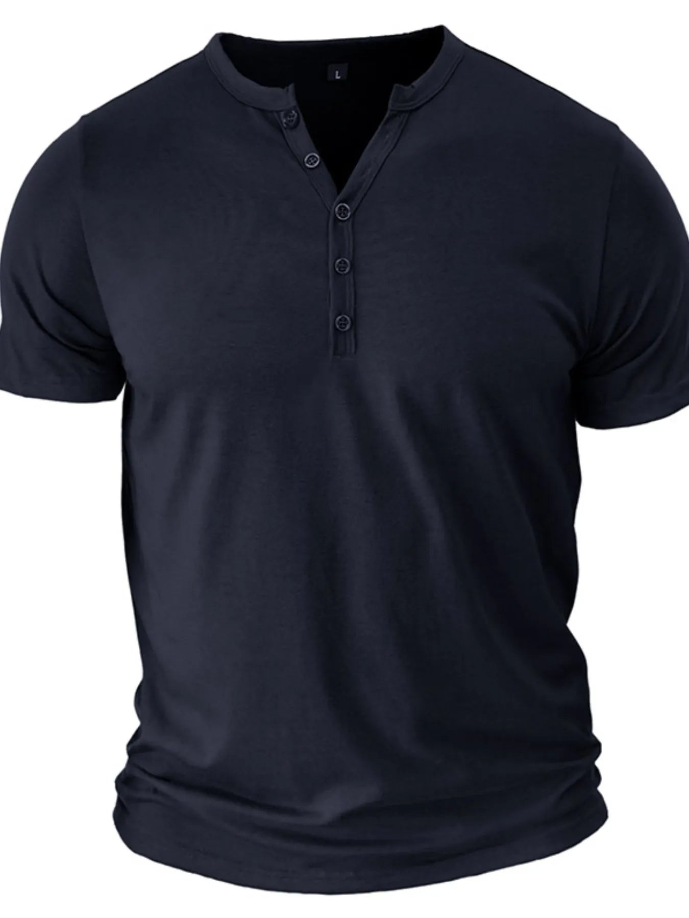 Men's Full Size Casual Henley Short Sleeve Polo Shirt Plus Size