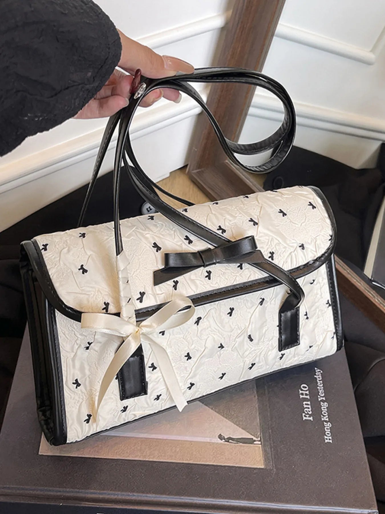 Bow PU Leather Shoulder Bag Trendsi