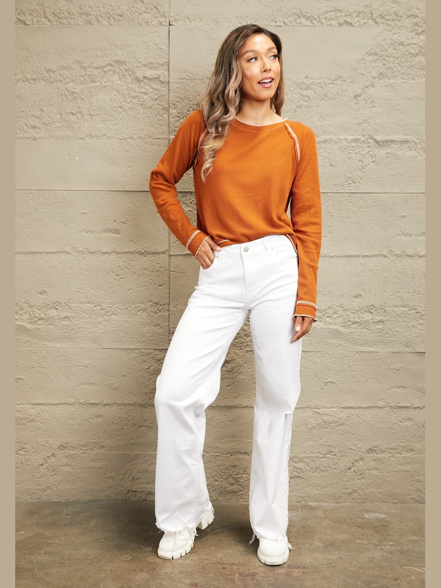 Long Raglan Sleeve Round Neck Top NicholesGifts