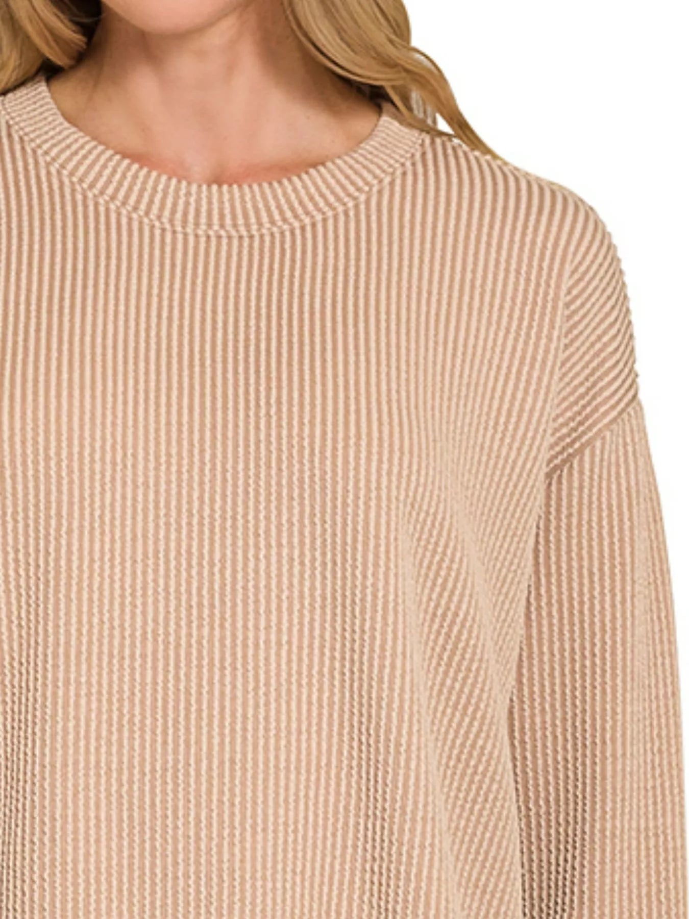 Zenana Corded Rib Long Sleeve Tee and Shorts Set NicholesGifts