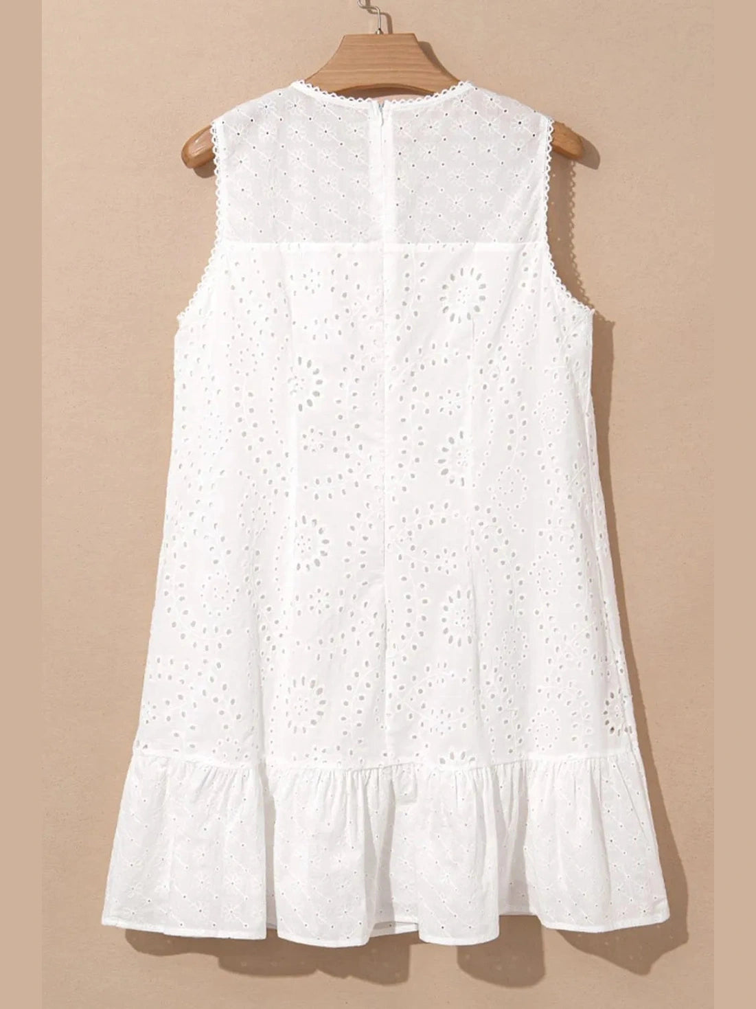 Floral Eyelet Embroidered Sleeveless Shift Dress NicholesGifts