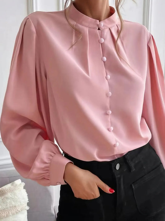 Button Up Long Sleeve Shirt Trendsi