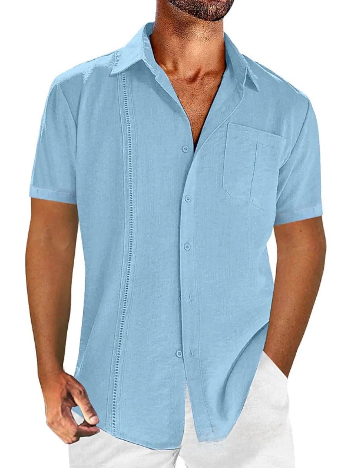 Men's Full Size Casual Short Sleeve Button Down Shirt Plus Size NicholesGifts