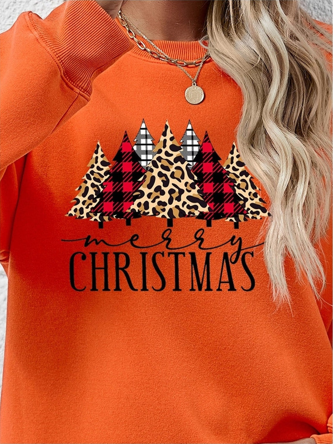 MERRY CHRISTMAS Round Neck Long Sleeve Sweatshirt NicholesGifts