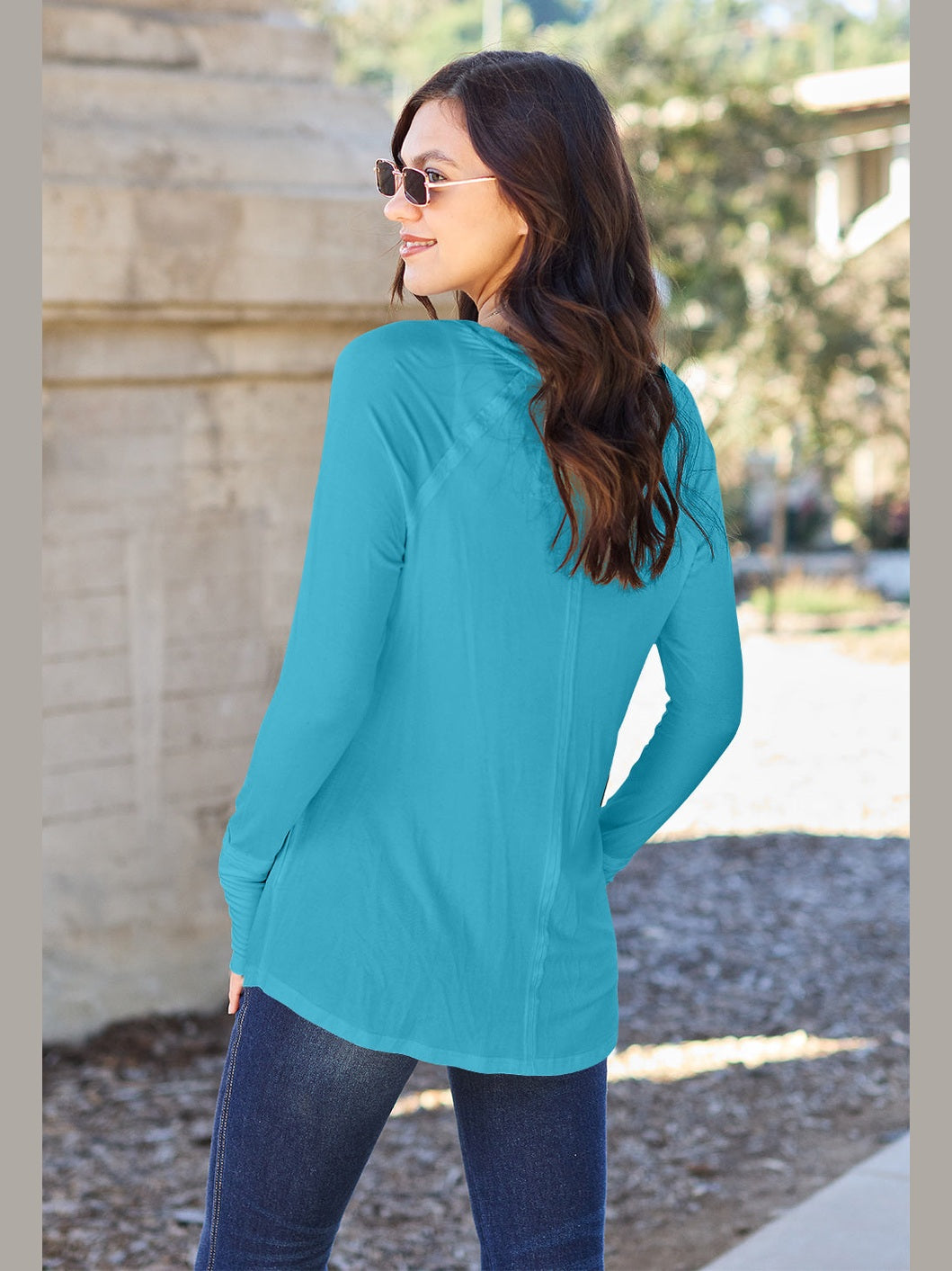 Women Basic Bae Full Size Round Neck Long Sleeve T-Shirt NicholesGifts