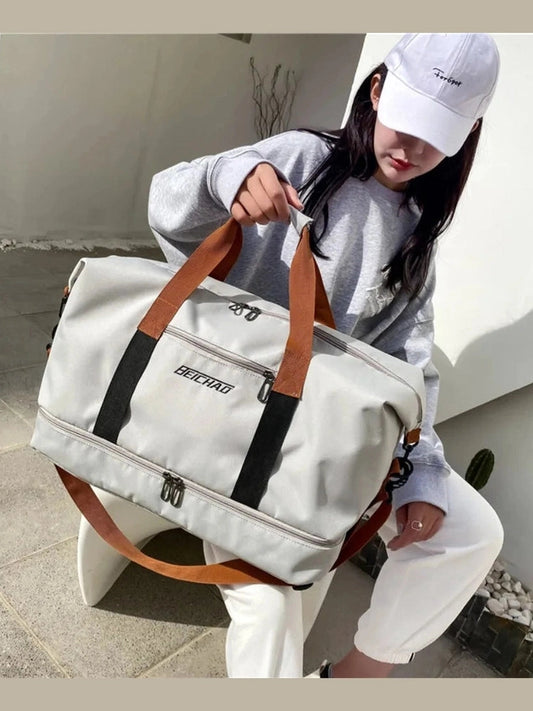 Oxford Cloth Oversize Travel Bag Trendsi