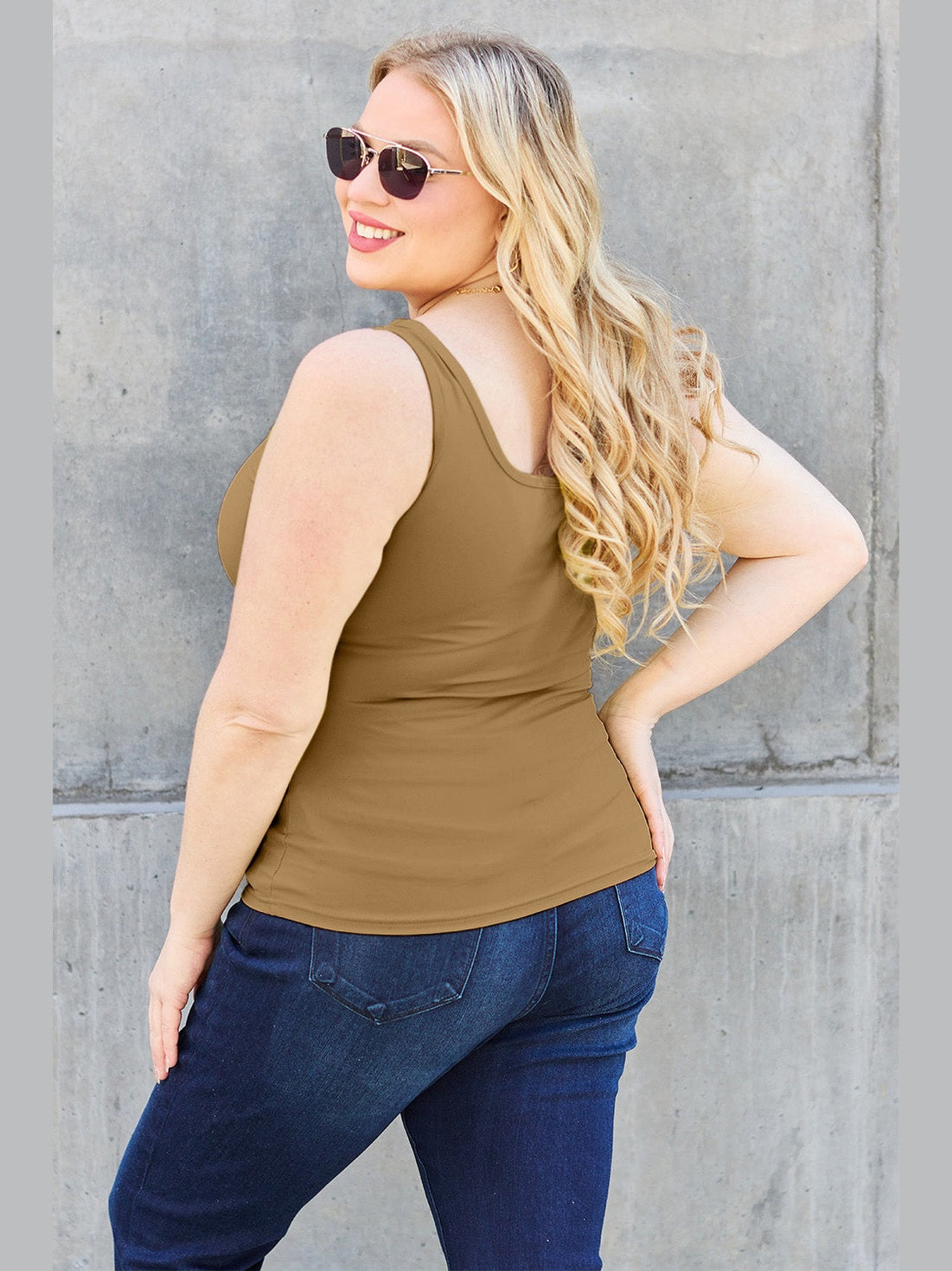 Basic Bae Full Size Square Neck Wide Strap Tank