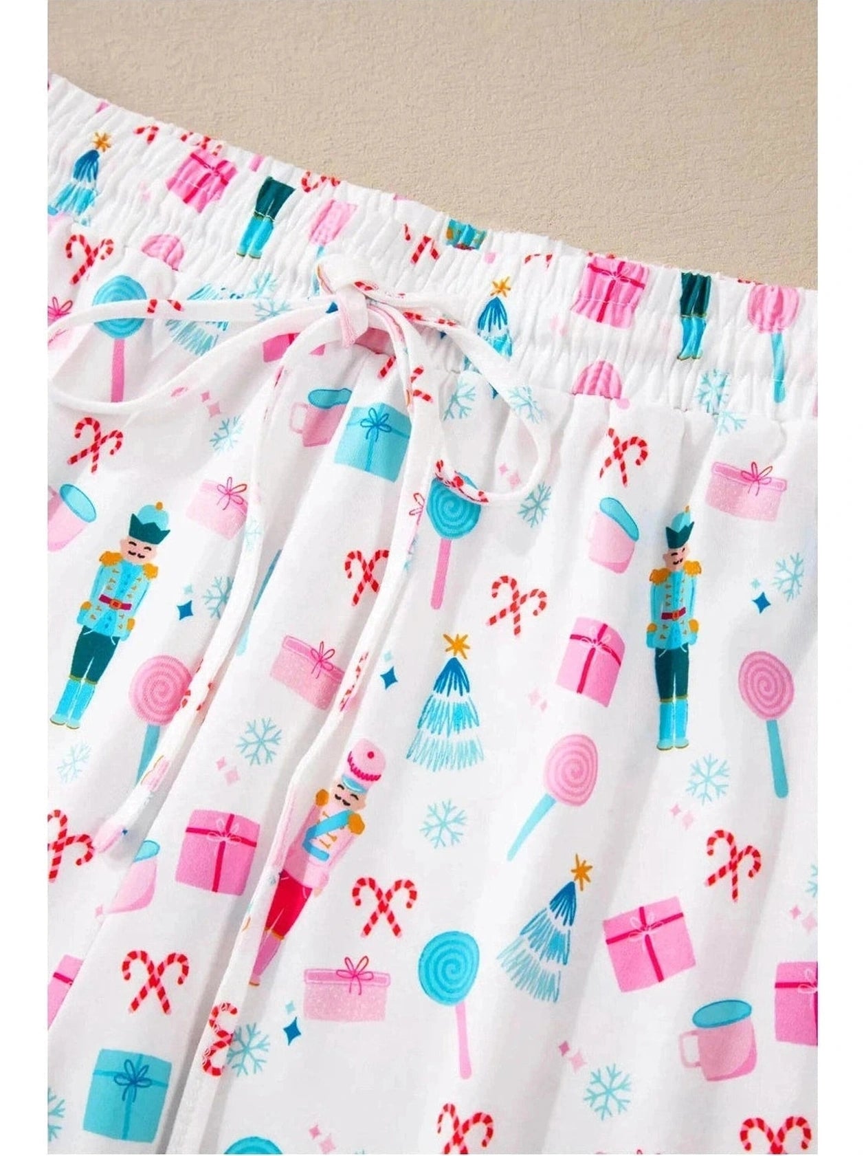 Printed Round Neck Long Sleeve Top and Pants Lounge Set