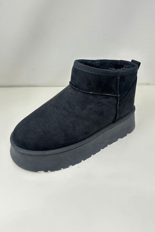 Women Wild Diva Suede Round Toe Platform Booties NicholesGifts