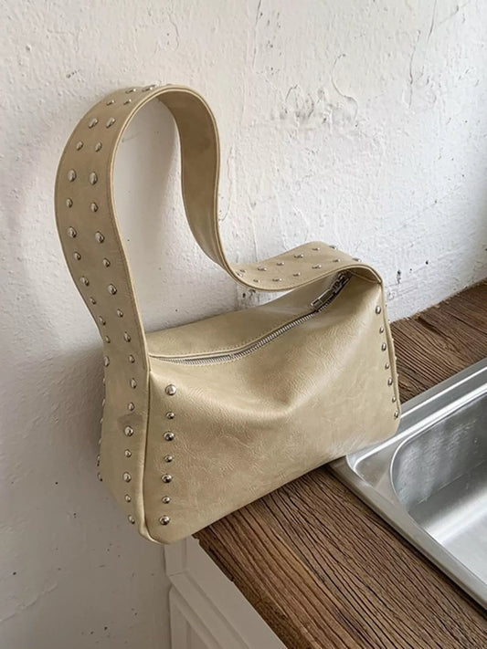 Studded Accent Shoulder Bag nicholesgifts