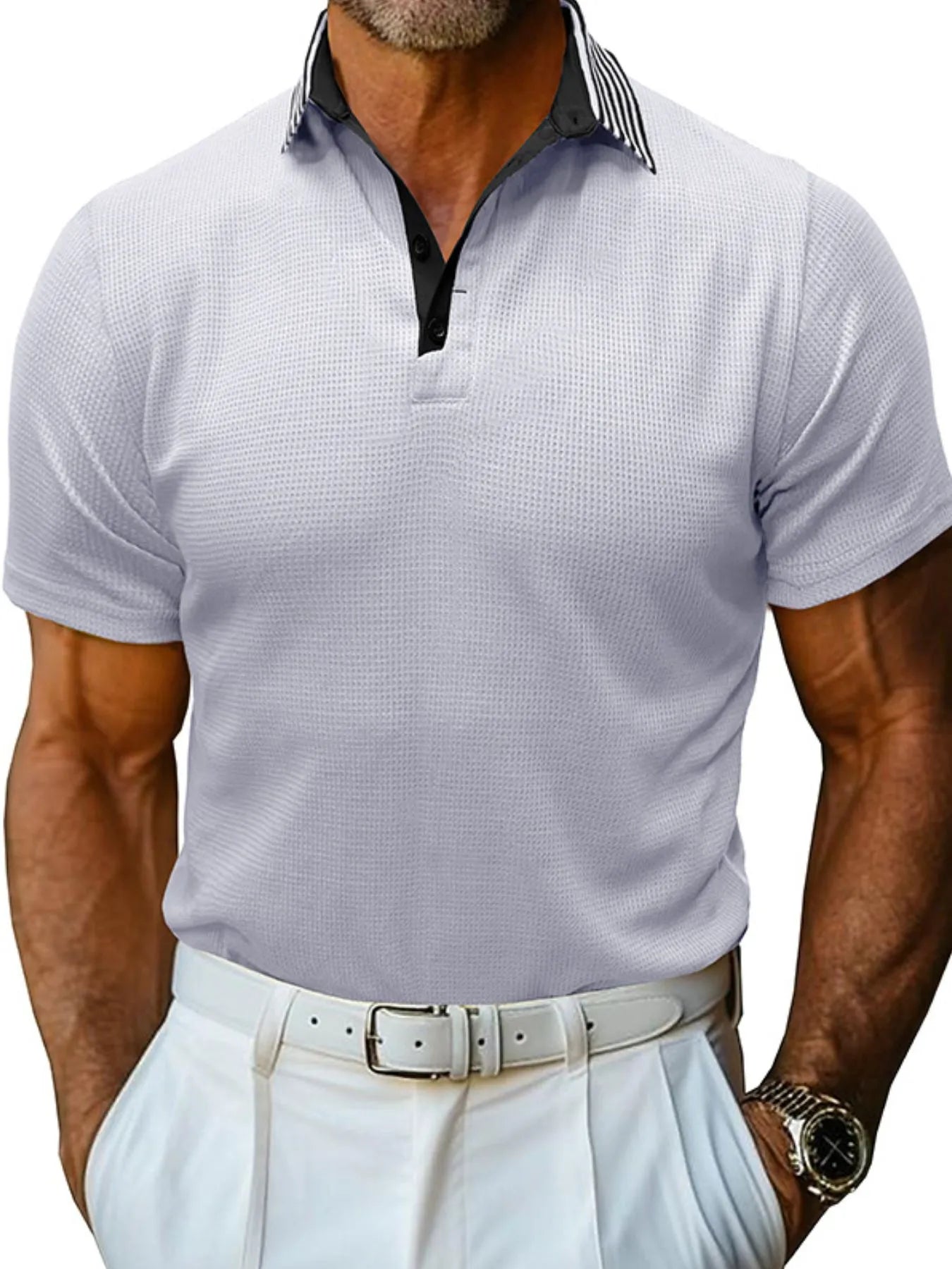 Men's Classic Textured Golf Polo Shirt