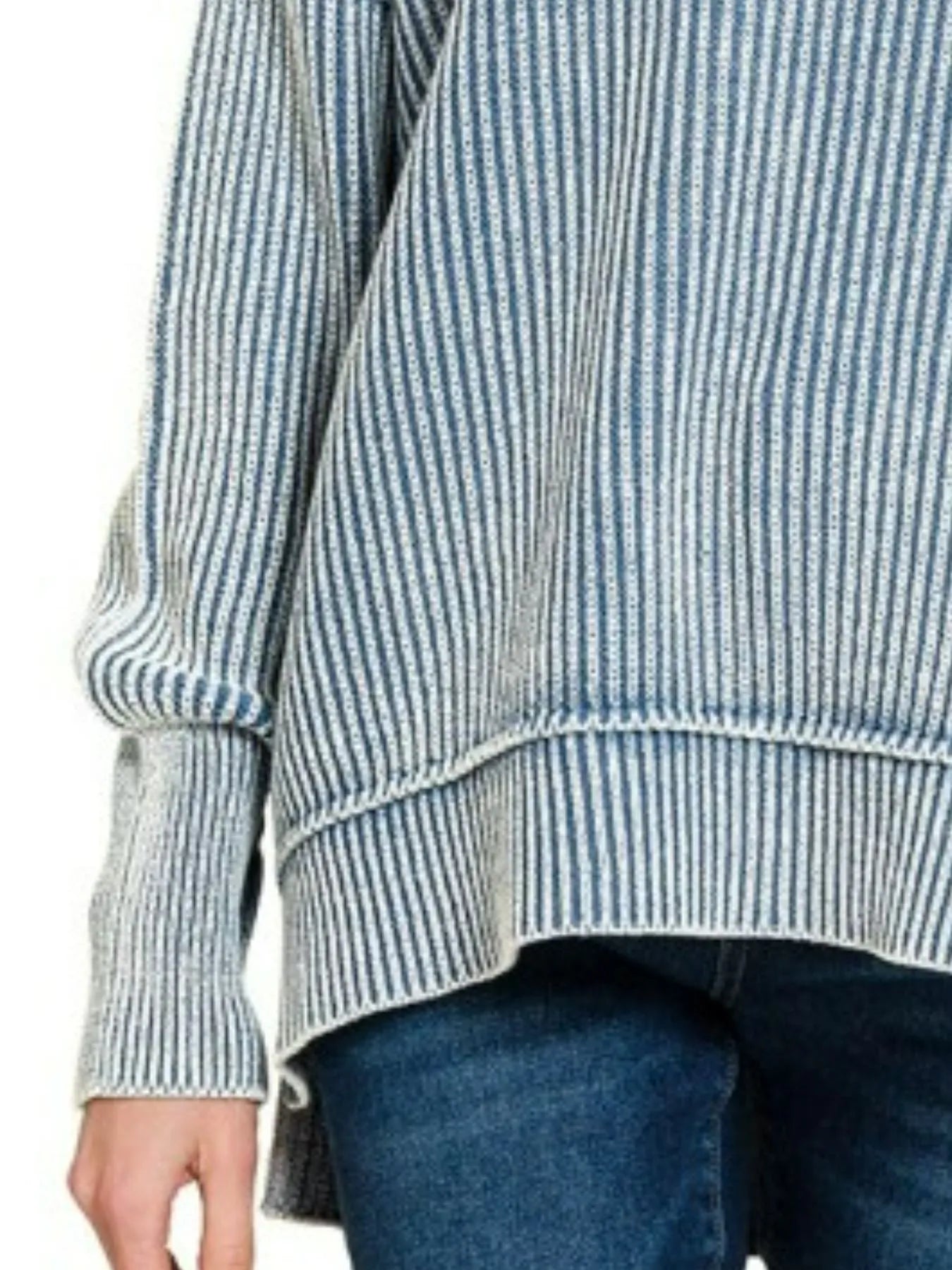 Zenana Washed Side Slit Oversized Sweater