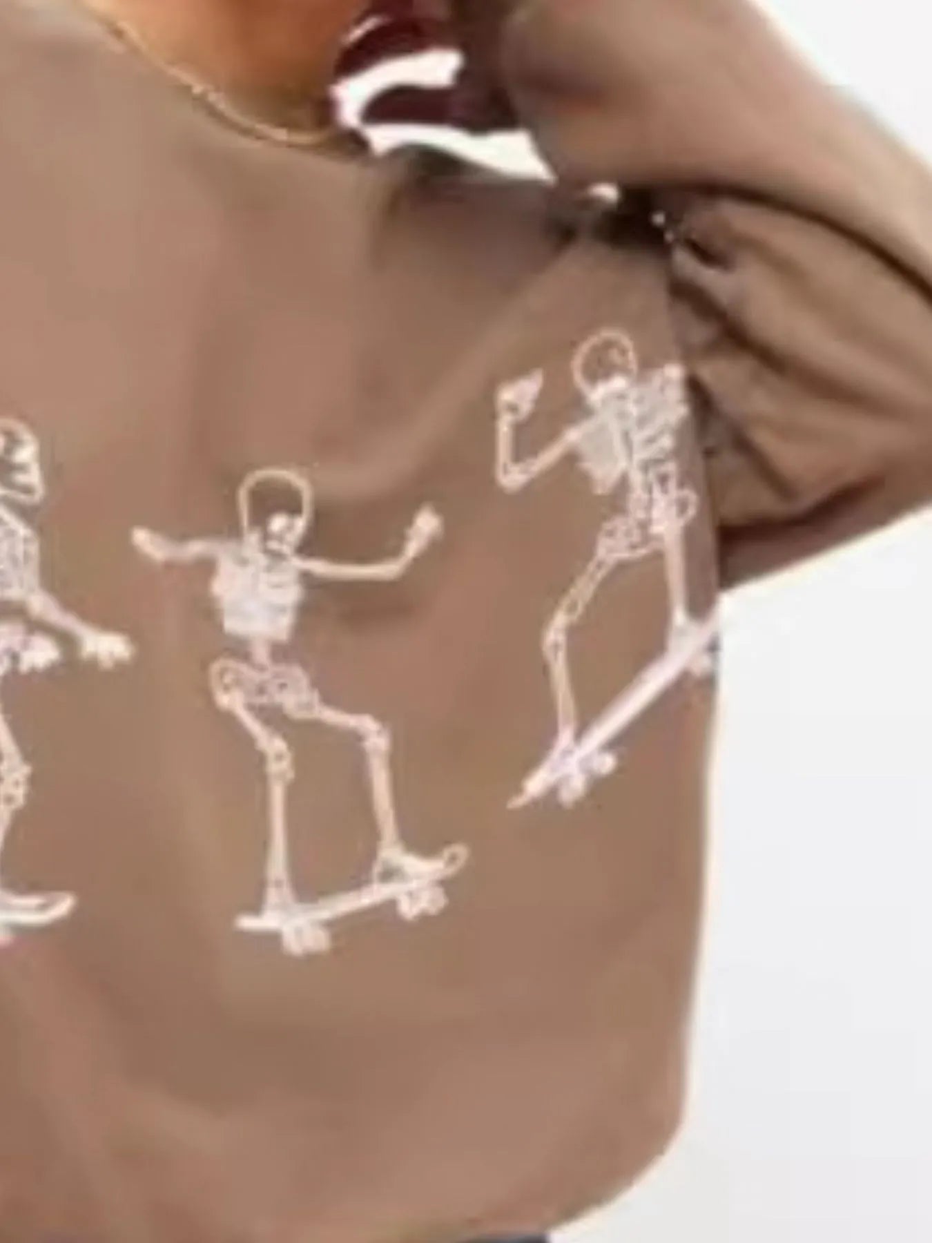 Skeleton Graphic Oversized Sweatshirt Trendsi