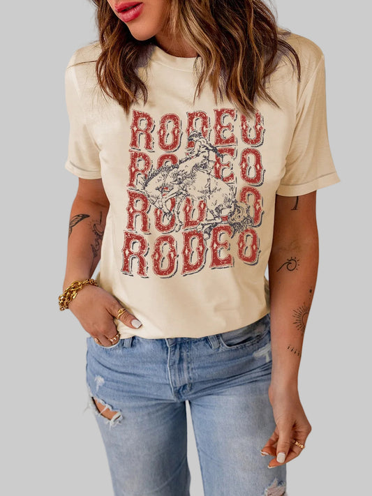 Letter Graphic Cuffed Tee Shirt nicholesgifts